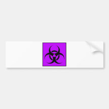 Bio Hazard or Biohazard Sign Symbol Warning Purple Bumper Stickers