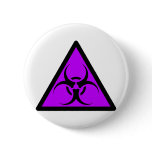 Bio Hazard or Biohazard Sign Symbol Warning Purple Pin