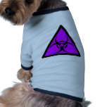 Bio Hazard or Biohazard Sign Symbol Warning Purple Pet T-shirt