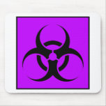 Bio Hazard or Biohazard Sign Symbol Warning Purple Mouse Pads