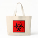 Bio Hazard or Biohazard Sign Symbol Warning Red Tote Bag