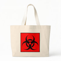 Bio Hazard or Biohazard Sign Symbol Warning Red Tote Bag