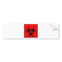 Bio Hazard or Biohazard Sign Symbol Warning Red Bumper Stickers