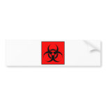 Bio Hazard or Biohazard Sign Symbol Warning Red bumper stickers