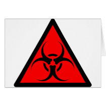 Bio Hazard or Biohazard Sign Symbol Warning Red Card
