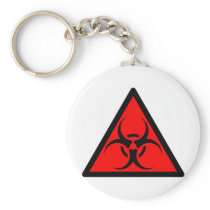 Bio Hazard or Biohazard Sign Symbol Warning Red Key Chains