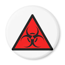 Bio Hazard or Biohazard Sign Symbol Warning Red Magnets