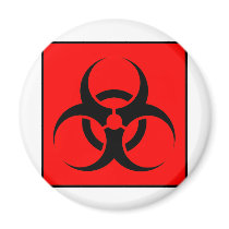 Bio Hazard or Biohazard Sign Symbol Warning Red Magnets