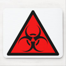 Bio Hazard or Biohazard Sign Symbol Warning Red Mousepads