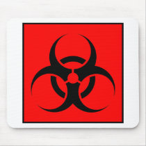 Bio Hazard or Biohazard Sign Symbol Warning Red Mouse Pad