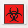 Bio Hazard or Biohazard Sign Symbol Warning Red Mouse Pad