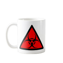 Bio Hazard or Biohazard Sign Symbol Warning Red Coffee Mugs