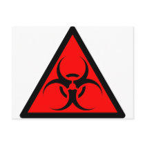 Bio Hazard or Biohazard Sign Symbol Warning Red Postcards