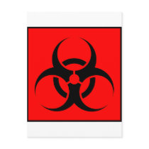 Bio Hazard or Biohazard Sign Symbol Warning Red Postcard