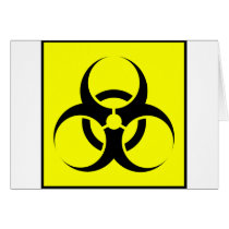 Bio Hazard or Biohazard Sign Symbol Warning Yellow Cards