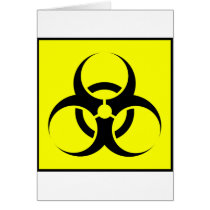 Bio Hazard or Biohazard Sign Symbol Warning Yellow cards