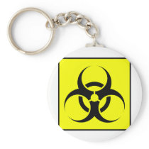 Bio Hazard or Biohazard Sign Symbol Warning Yellow Key Chain