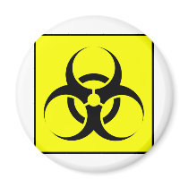 Bio Hazard or Biohazard Sign Symbol Warning Yellow Magnets