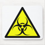 Bio Hazard or Biohazard Sign Symbol Warning Yellow Mouse Pad