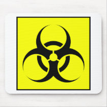 Bio Hazard or Biohazard Sign Symbol Warning Yellow Mousepad