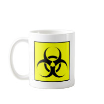 Bio Hazard or Biohazard Sign Symbol Warning Yellow Mugs