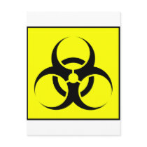 Bio Hazard or Biohazard Sign Symbol Warning Yellow Postcards