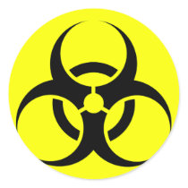Bio Hazard or Biohazard Sign Symbol Warning Yellow Sticker