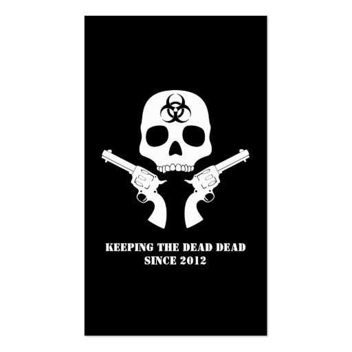 Bio-hazard Skull with Guns Business Cards (back side)