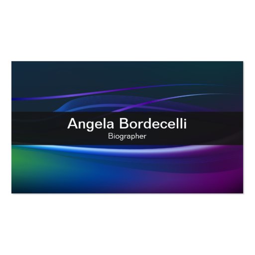 Biographer Business Card Borealis Lights (front side)