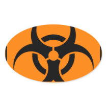Biohazard 05 Orange Heart Stickers