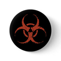 Biohazard -dist -red pinback buttons