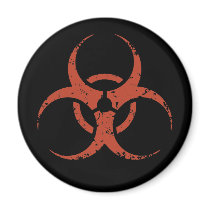 Biohazard -dist -red fridge magnets