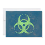 Biohazard Lime Green Blue Background Personalized Announcement