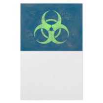 Biohazard Lime Green Blue Background Stationery Paper