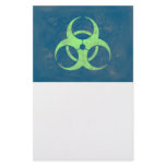 Biohazard Lime Green Blue Background Stationery Paper