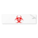 Biohazard red design! bumper stickers