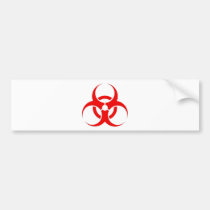 Biohazard red design! bumper stickers