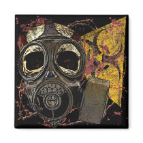 Biohazard Skull in Gasmask Refrigerator Magnet