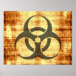 Biohazard symbol grunge effect posters
