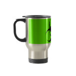 Biohazard symbol on green coffee mug