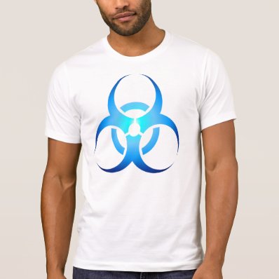 Biohazard Symbol Zombie blue T Shirt