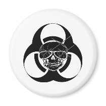 Biohazard Tattoo Skull magnets by WhiteTiger_LLC Biohazard Tattoo Skull magnets