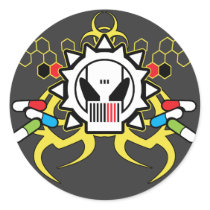 Biohazard Tech Skull stickers by insomniak Biohazard Tech Skull stickers