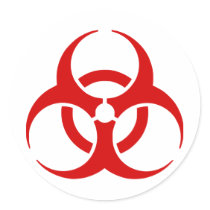 biohazard ! warning danger round stickers