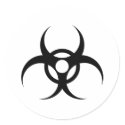 biohazard waste symbol stickers