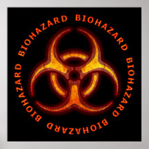 Biohazard Zombie Warning Poster