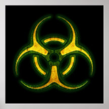 Biohazard Zombie Warning Poster