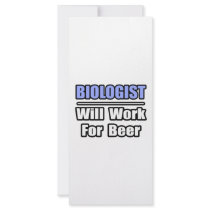 Biologist...Will Work For Beer Personalized Rack Card