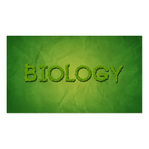 Biology Biologist Typography Business Cards