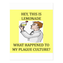 biology experiment joke postcards